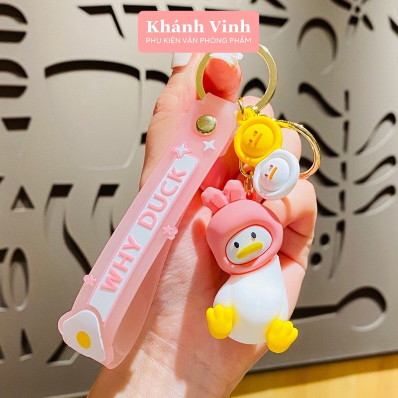 Móc Khoá Cao Cấp Hình Chú Vịt Vô Tri Kèm Phụ Kiện - Văn Phòng Phẩm Khánh Vinh