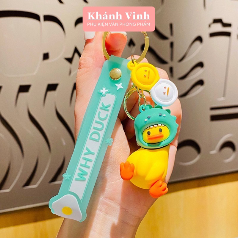 Móc Khoá Cao Cấp Hình Chú Vịt Vô Tri Kèm Phụ Kiện - Văn Phòng Phẩm Khánh Vinh