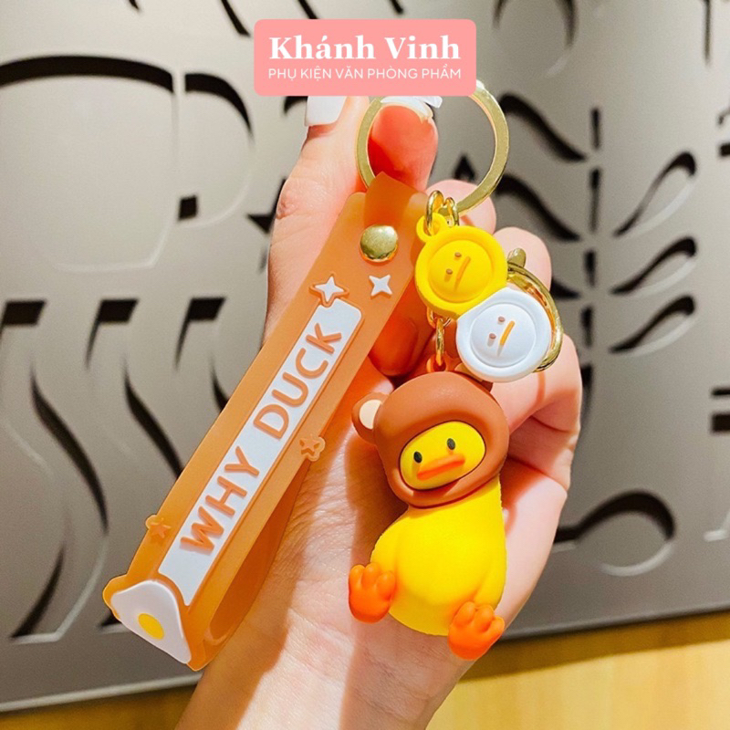 Móc Khoá Cao Cấp Hình Chú Vịt Vô Tri Kèm Phụ Kiện - Văn Phòng Phẩm Khánh Vinh