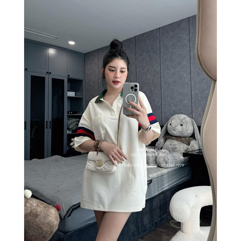 Áo Polo Gu Chì Viền Tay Kim Anh Bùi