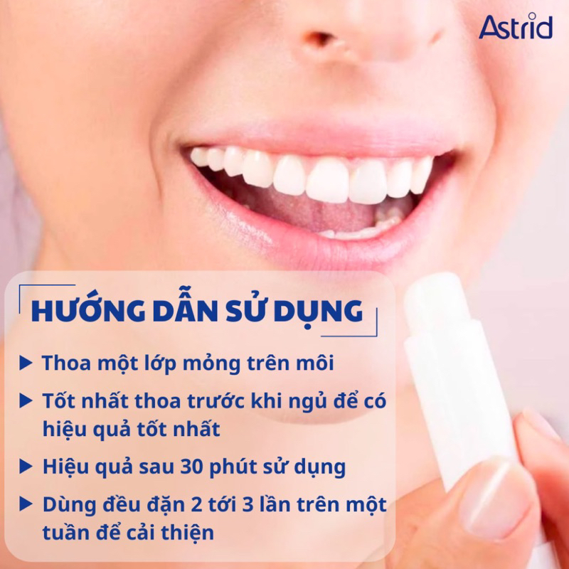 Son Dưỡng Môi Astrid Tẩy Tế Bào Da Chết Môi Có Màu Và Không Màu Son Bóng Mỡ Hươu Cấp Ẩm 4.7g