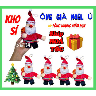 COMBO 5 Ông Già Noel Đeo Túi Quà 15cm Cao Cấp
