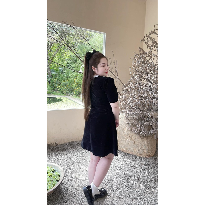 55-90KG VÁY NHUNG KHOÉT EO CAO CẤP BIGSIZE VƯƠNG HÂN