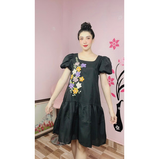 Đầm suông tay phồng đuôi cá