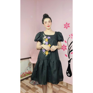 Đầm suông tay phồng đuôi cá