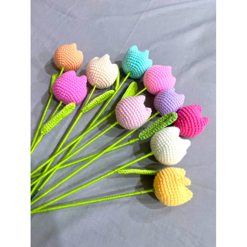 Hoa len tulip handmade