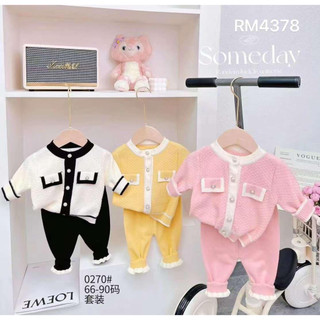 Bộ len bé gái siêu dày ấm cho bé gái size 66-90