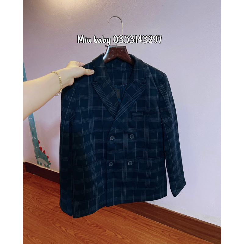 Áo vest blazer 2 lớp bé trai 2 màu dư xịn đét sale