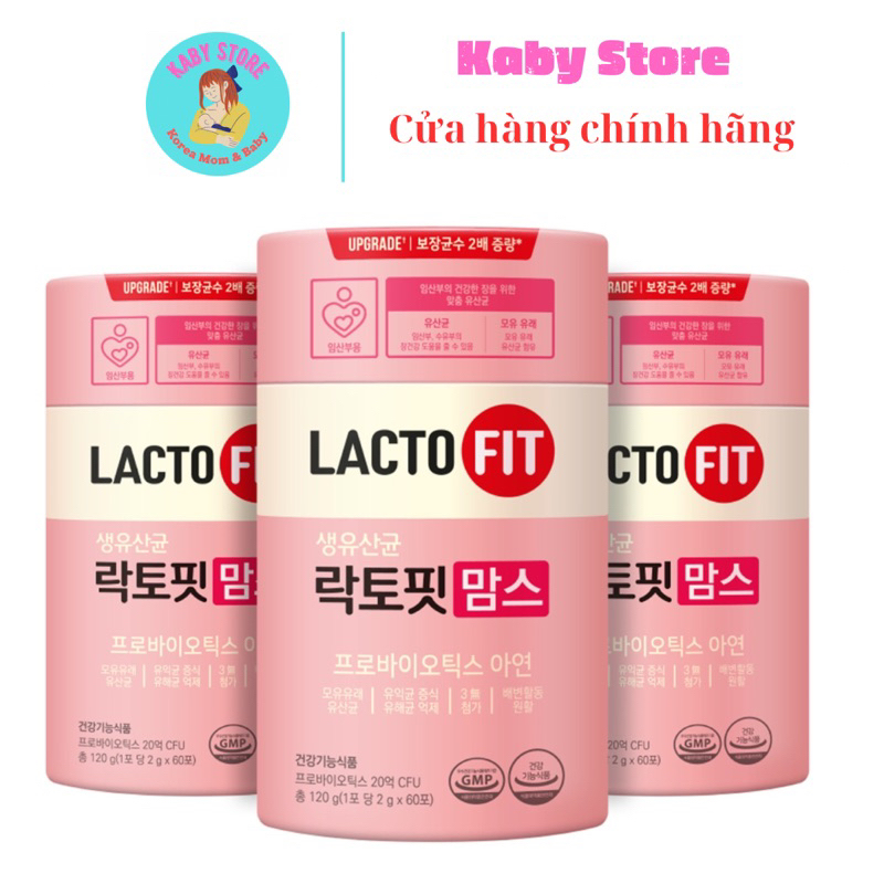 Men vi sinh chứa sữa non Lacto Fit Moms Hàn Quốc dành cho phụ nữ có thai và cho con bú hộp 60 gói