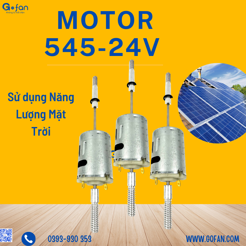 Motor 24v-545 18W Gofan chế quạt,ắc quy kẹp bình, mô tơ 24v kẹp bình ac qui-hàng có sẵn