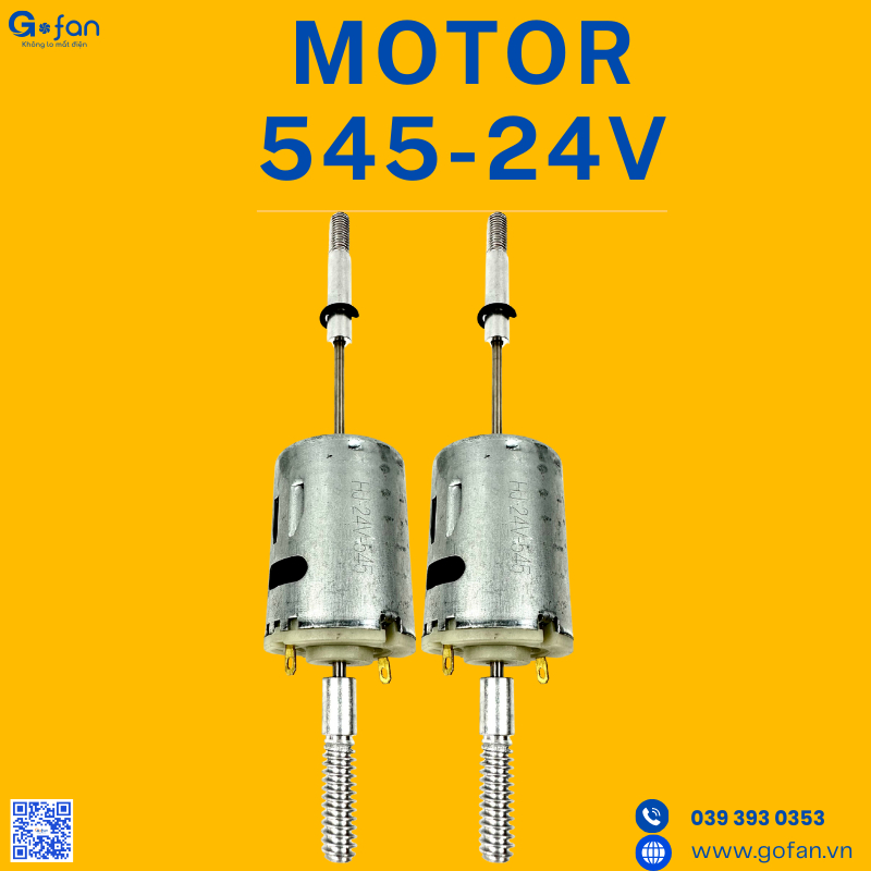Motor 24v-545 18W Gofan chế quạt,ắc quy kẹp bình, mô tơ 24v kẹp bình ac qui-hàng có sẵn