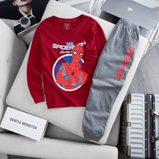 Bộ thu đông bé trai BUBY KID FASHION bn127 chất liệu cotton 4 chiều in hình siêu nhân nhện dễ thương