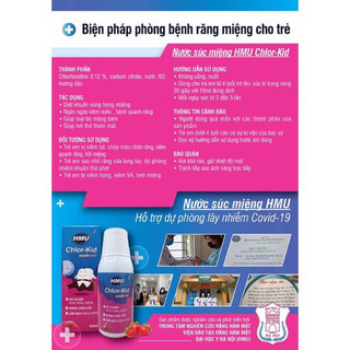 Nước súc miệng trẻ em HMU