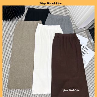 Chân váy len dáng dài 90cm, dáng chữ A len trơn dày loại đẹp mix đồ siêu xinh TV2052
