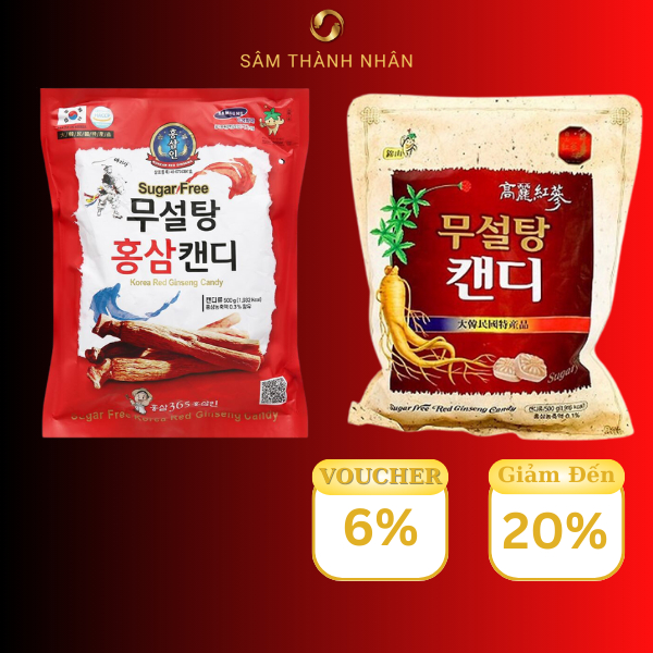 Kẹo Hồng Sâm Không Đường Hàn Quốc 365 500g