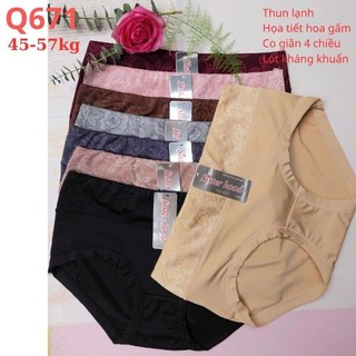 Quần lót nữ thun lạnh phối cạp hoa, quần chip nữ Thái Lan Sister hood 671
