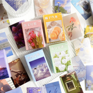 Tệp 50 tấm sticker mini phong cảnh cuộc sống sắc màu rực rỡ aesthetic lifestyle dán bullet journal scrapbook thư thiệp