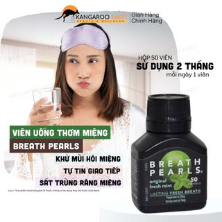 Viên thơm miệng thảo dược Breath pearls 50 viên Úc