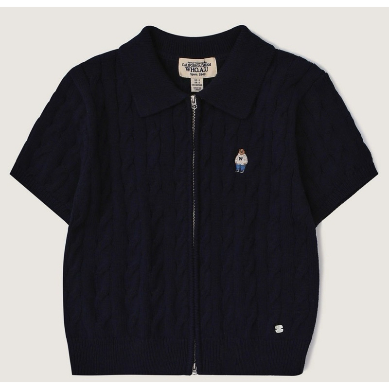 Áo len polo kéo khoá Whoau chính hãng