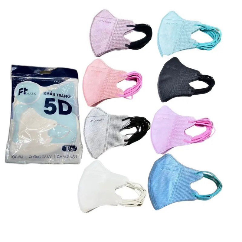 combo 100 chiếc khẩu trang 5D Pt mask