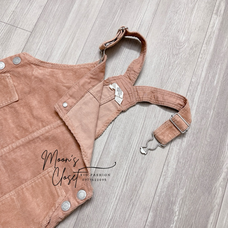 XD- Váy yếm nhung tăm hồng HM size 1.5/2y-9/10y