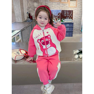 Set nỉ gấu dâu cho bé gái hàng quảng châu