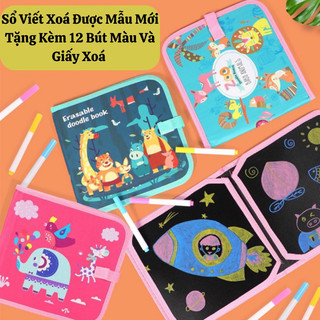 Sổ vẽ tự xoá graffiti phát sáng cho bé mẫu mới tặng kèm bút và bông lau