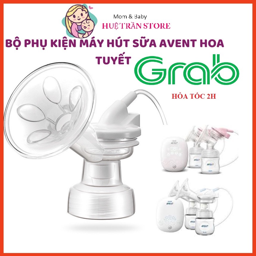 Dây hơi máy hút sữa Avent hoa tuyết, Avent hoa anh đào kèm 2 đầu nối dây- Phụ kiện thay thế dây hơi máy hút sữa Avent