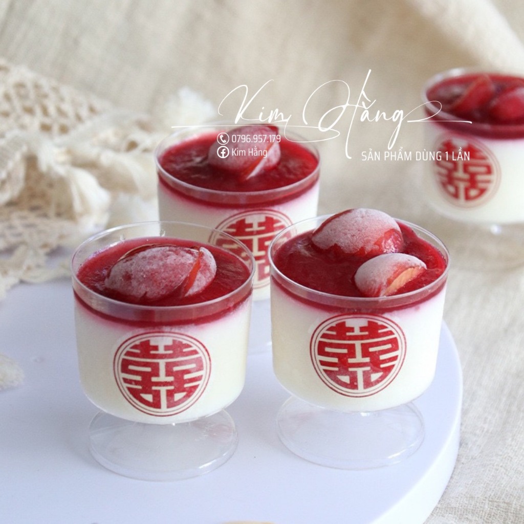 Set 50 ly GD-2021 nhựa cứng mousse tròn chân đế cầm tay , dùng trang trí tiệc - sự kiện, tiệc teabreak,....