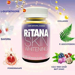 VIÊN UỐNG TRẮNG HỒNG DA RITANA 60 VIÊN CHỐNG NẮNG VÀ NGỪA LÃO HÓA DA CHÍNH HÃNG