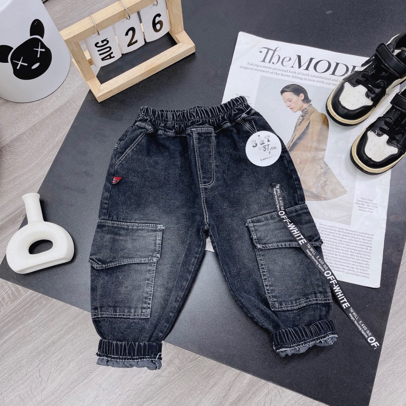 Quần jean ,quần bò dài mềm dáng hiphop cho bé trai