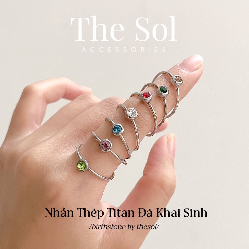 Nhẫn Thép Titan May Mắn Theo Tháng Sinh The Birthstone by thesol.accessories