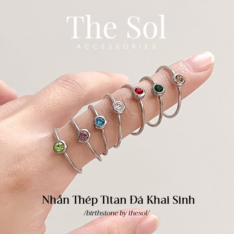 Nhẫn Thép Titan May Mắn Theo Tháng Sinh The Birthstone by thesol.accessories