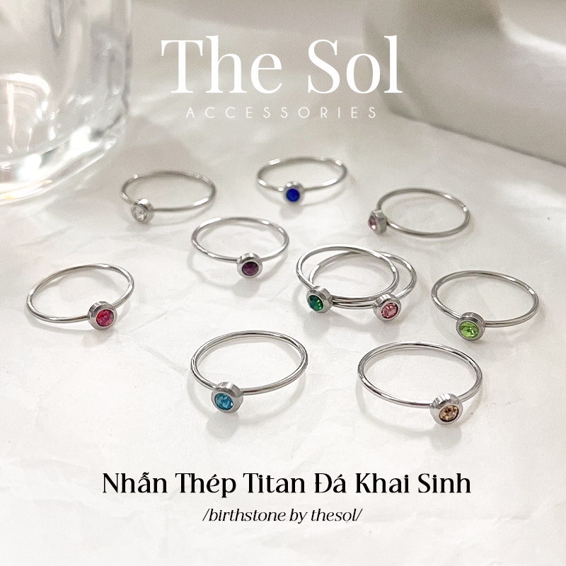 Nhẫn Thép Titan May Mắn Theo Tháng Sinh The Birthstone by thesol.accessories