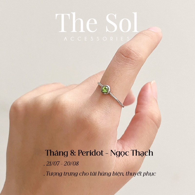Nhẫn Thép Titan May Mắn Theo Tháng Sinh The Birthstone by thesol.accessories