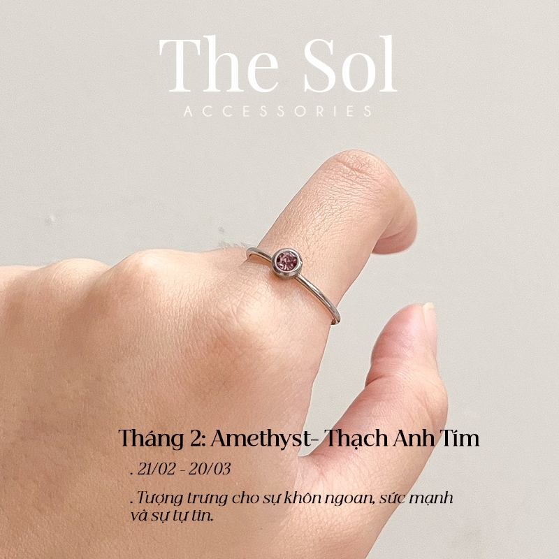 Nhẫn Thép Titan May Mắn Theo Tháng Sinh The Birthstone by thesol.accessories
