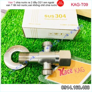 Van giảm áp chữ t kag-vant09 , van chặn nước 3 ngã inox 304 2 đường nước bồn cầu vòi xịt dễ sử dụng