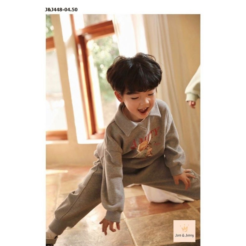 Bộ nỉ J&J bé trai bé gái 4 màu