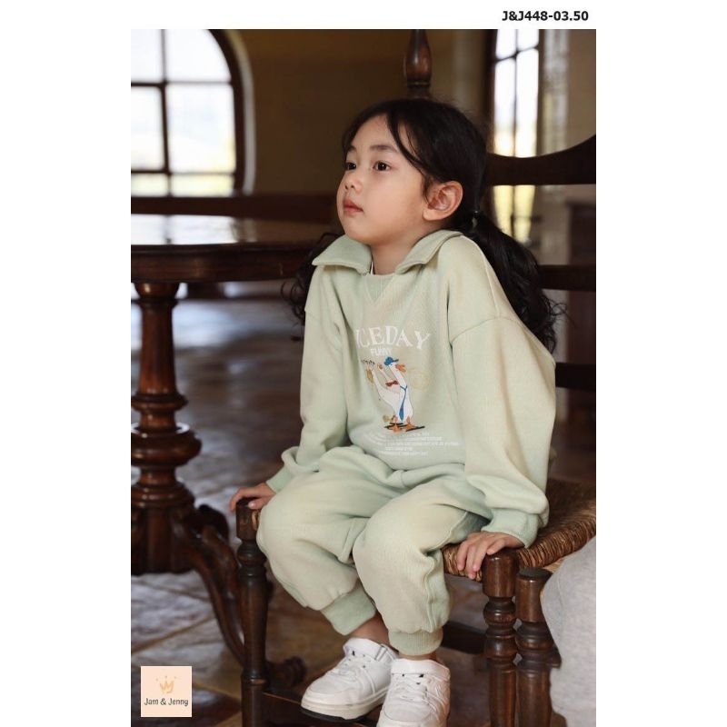 Bộ nỉ J&J bé trai bé gái 4 màu