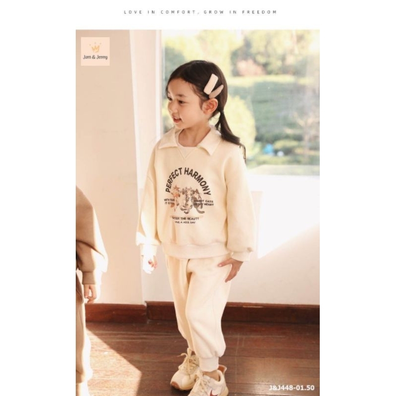 Bộ nỉ J&J bé trai bé gái 4 màu