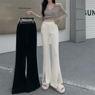 Quần Nỉ SARA VN Ống Loe Xẻ Lưng Cao Phong Cách Hàn Quốc Mã TD038