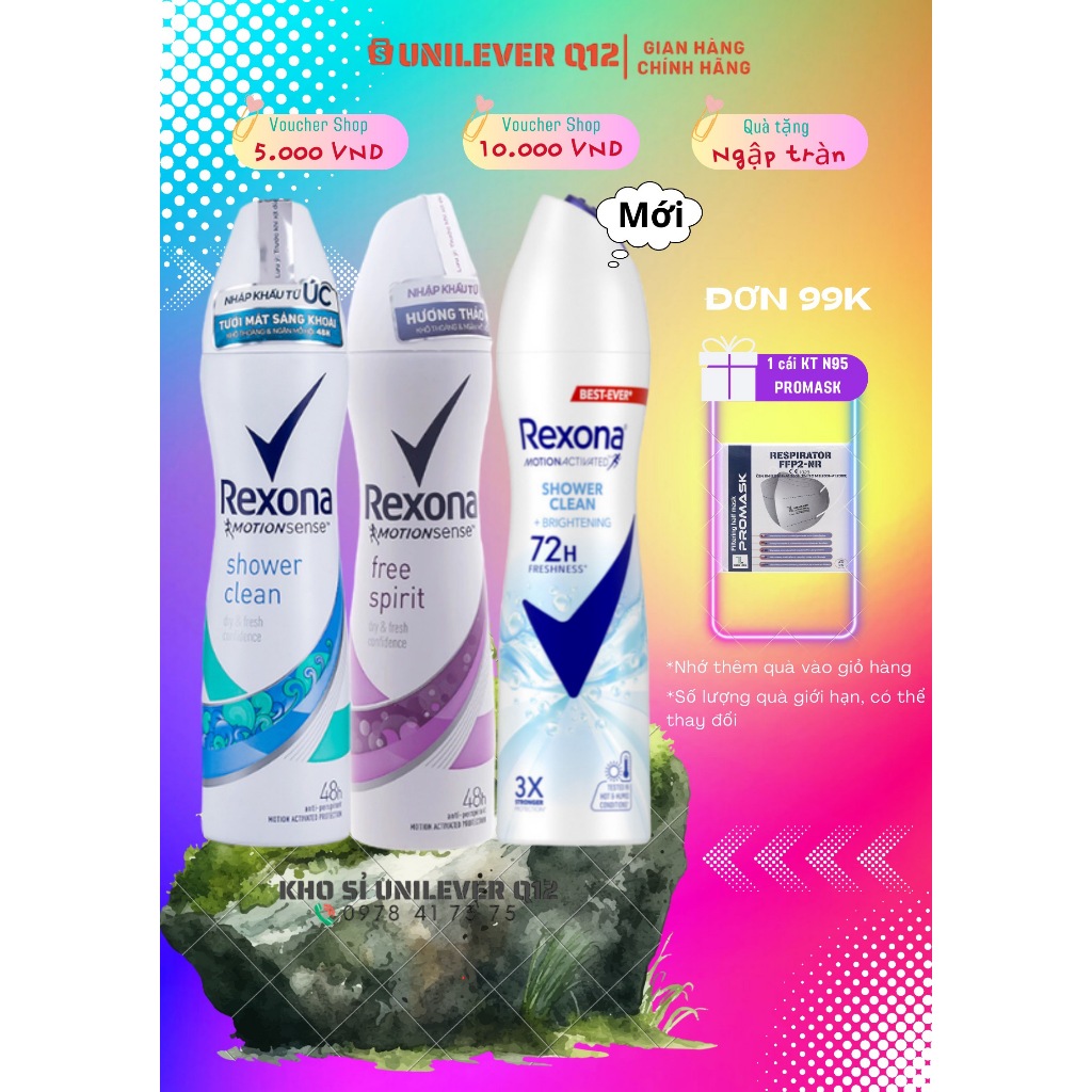 Xịt khử mùi Rexona khô thoáng mát lạnh sảng khoái dành cho nữ - Chai 150ml