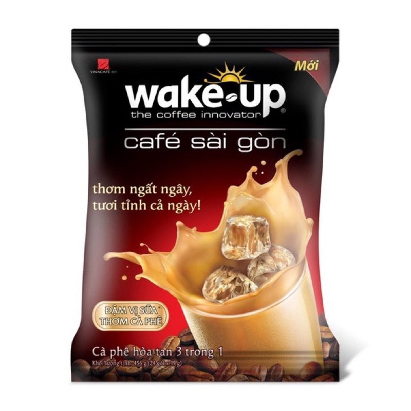 Cafe Wake up Sài Gòn Vinacafe (Bịch 24 gói)