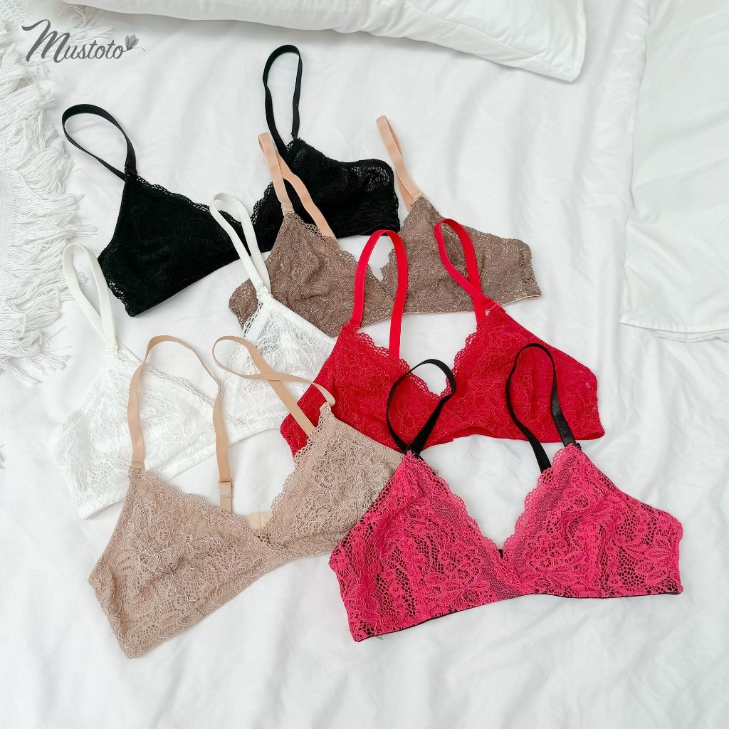 Áo Lót Nữ Ren Không Gọng Không Mút Bralette Bra Primrose Thoải Mái (Mustoto MA13)