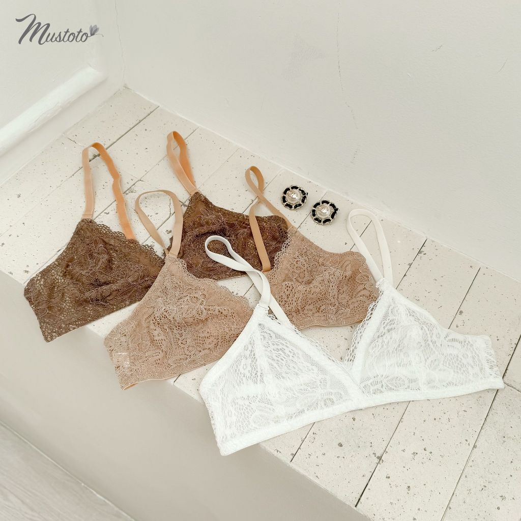 Áo Lót Nữ Ren Không Gọng Không Mút Bralette Bra Primrose Thoải Mái (Mustoto MA13)