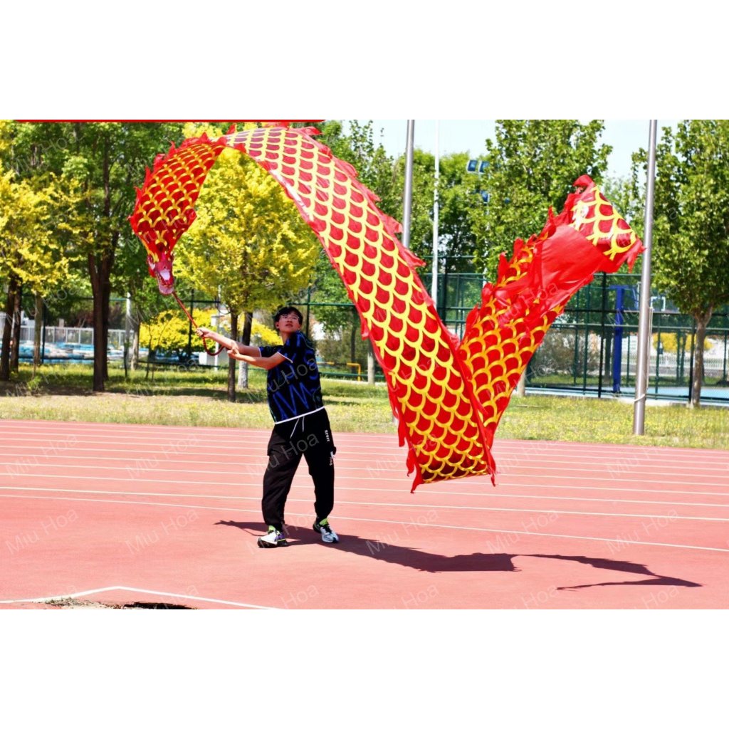 Vũ khúc Thiên Long Hình Rồng Vàng Đỏ Truyền Thống Dây Ruy Băng dài 6m.8m.10m