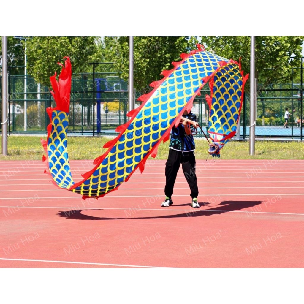 Vũ khúc Thiên Long Hình Rồng Vàng Đỏ Truyền Thống Dây Ruy Băng dài 6m.8m.10m