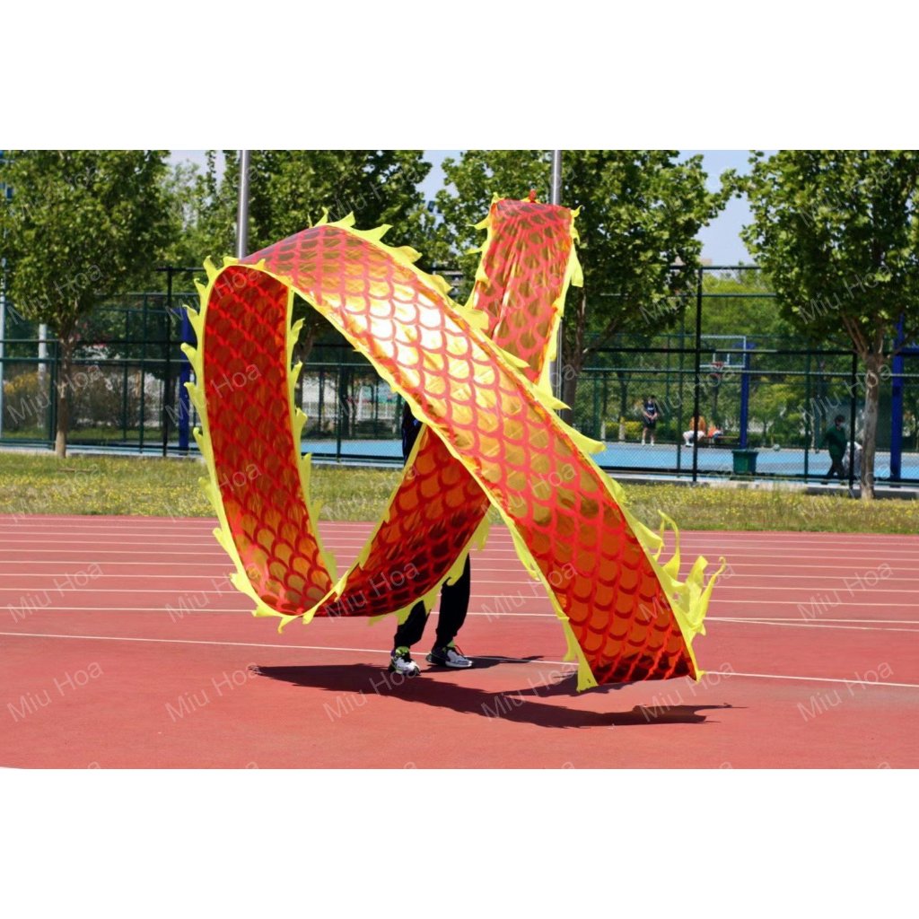 Vũ khúc Thiên Long Hình Rồng Vàng Đỏ Truyền Thống Dây Ruy Băng dài 6m.8m.10m