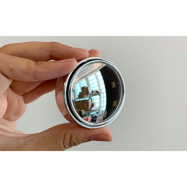 Gương cầu lồi có khung viền bạc 50 mm xóa điểm mù dán gương ô tô