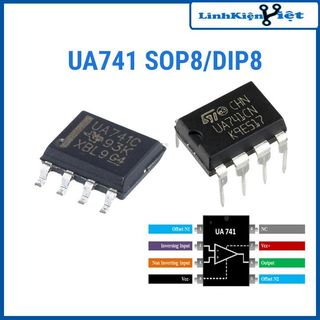 Ic khuếch đại thuật toán op amp ua741 dip8/sop8